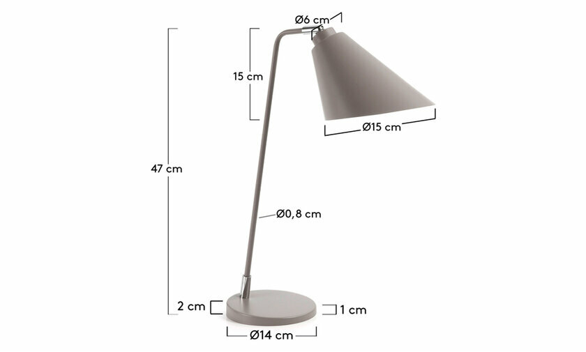 lampe a poser en mtal gris dimensions