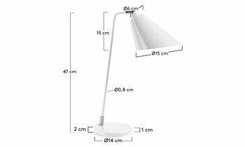 lampe a poser en mtal blanc dimensions