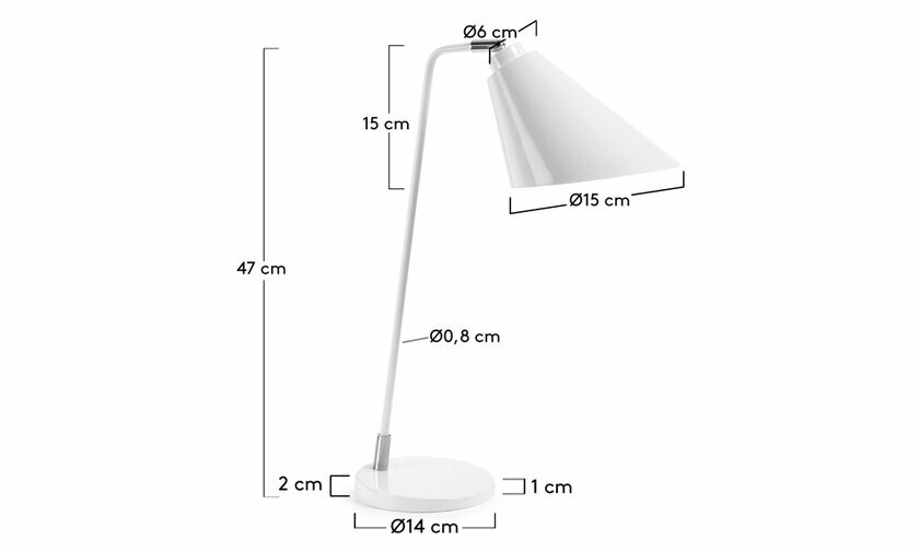 lampe a poser en métal blanc dimensions