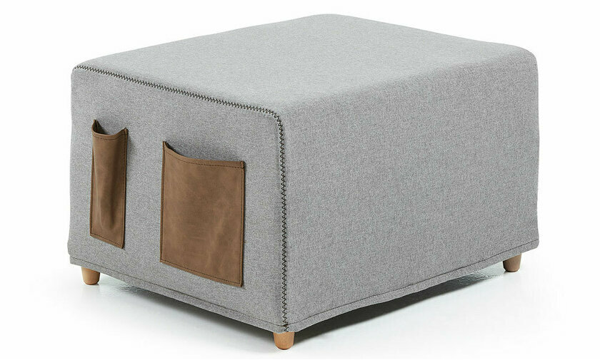 Pouf convertible Kara convertible avec matelas en mousse pour un couchage d'appoint