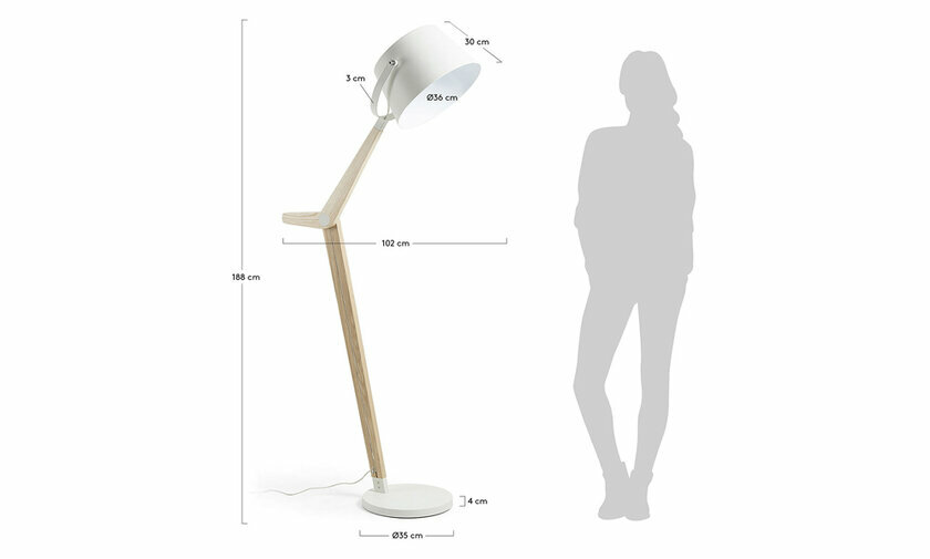 Dimensions du lampadaire Filae