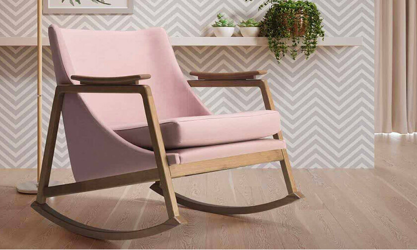 Fauteuil design vieux rose