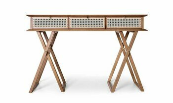 Console Dinda Mobilier de designer en bois massif et cannage naturel