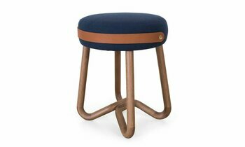 Tabouret Loop Assise confortable en bois massif et tissu