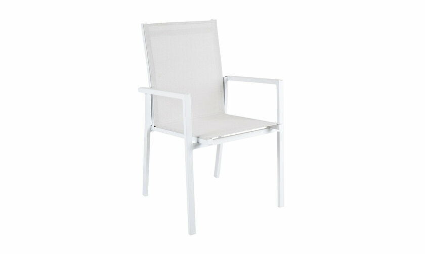 Fauteuil Agde blanc en mtal