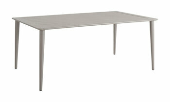 Table en mtal 6 personnes beige avec chaises en option 