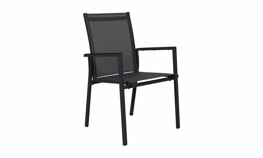 Ensemble chaise en mtal et tissu noir