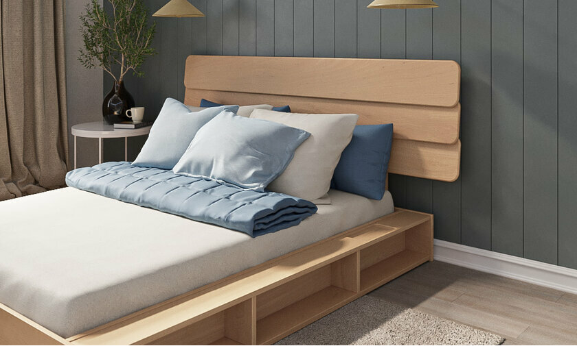 Lit Galion et tête de lit Frégate permet de mieux optimiser la surface de votre chambre