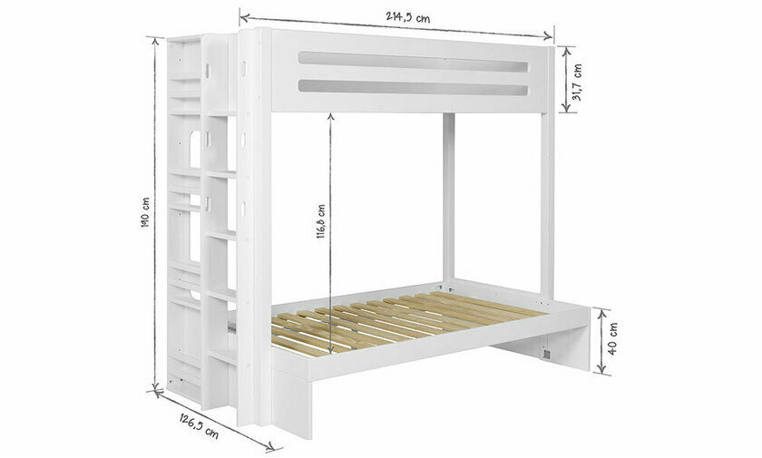 Dimensions lit superpos Chinook blanc