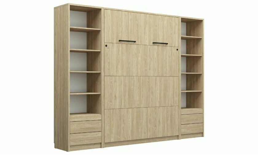 Lit escamotable Slne ferm avec bureau chne clair