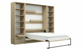 Lit escamotable Slne ouvert avec bureau chne clair