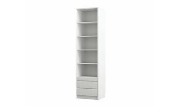 Colonne de rangement avec tagres et tablette ferme blanche