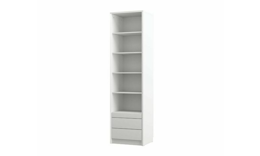 Colonne de rangement avec tagres et tablette ferme blanche