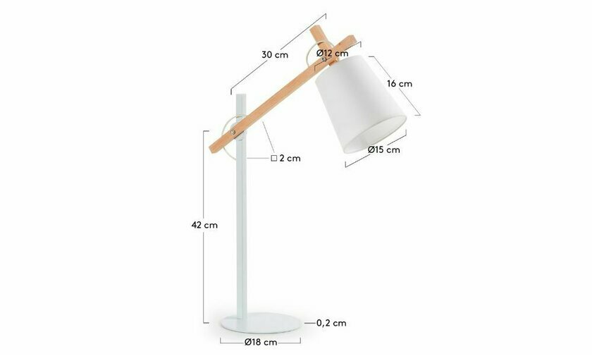 Dimensions lampe  poser blanc