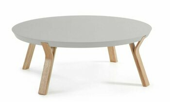 table basse ronde en frêne Massy coloris gris