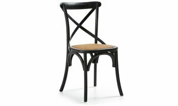 chaise bistrot en bois et osier wood coloris noir