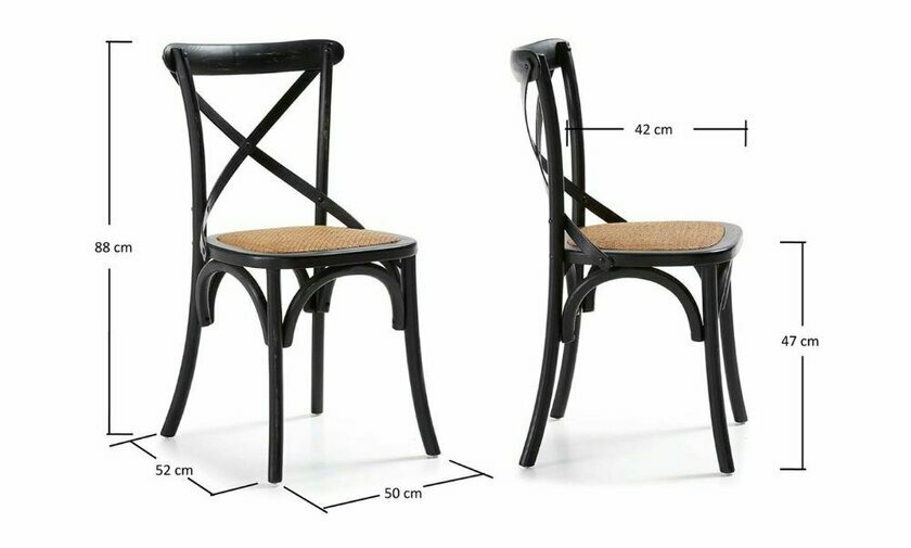 dimensions chaise bistrot en bois wood noir
