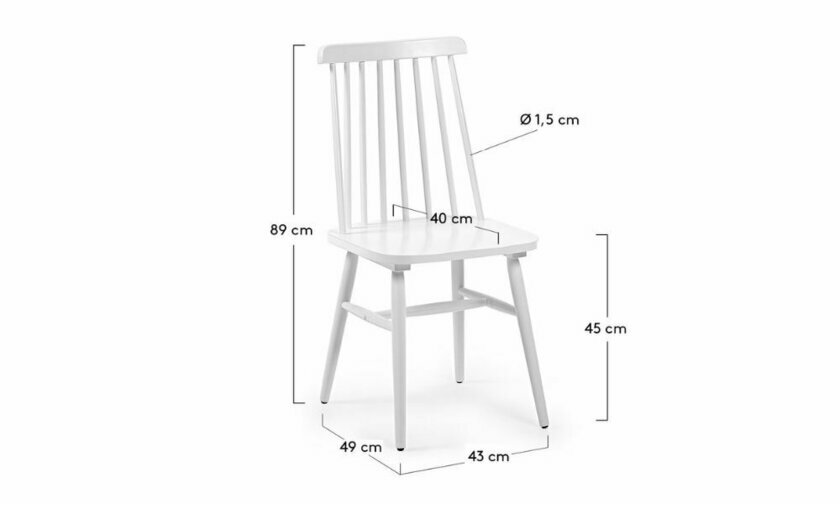 dimension chaise en bois louisy blanc