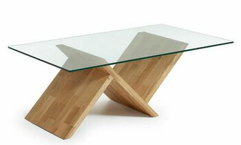 Table basse bois et verre Sipan
