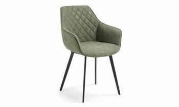 fauteuil de table en tissu vert Jane