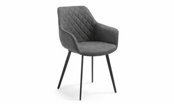 fauteuil de table en tissu gris anthracite Jane