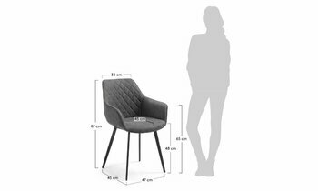 dimensions fauteuil jane gris anthracite