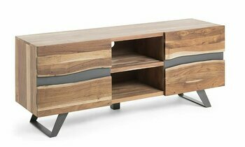 meuble tv industriel en bois d'acacia collection néo