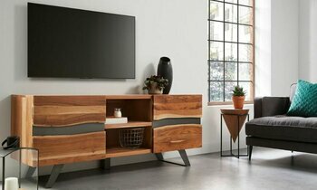 meuble tv en bois d'acacia à pied