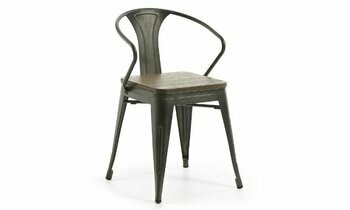 chaise en acier et bambou méta