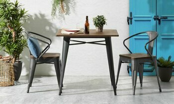 Chaise en acier et bois Méta