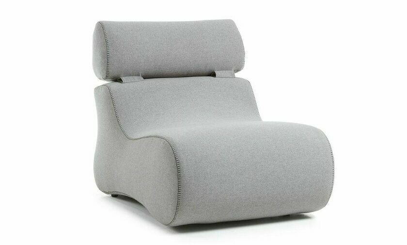 fauteuil en tissu design gris clair modele Auto