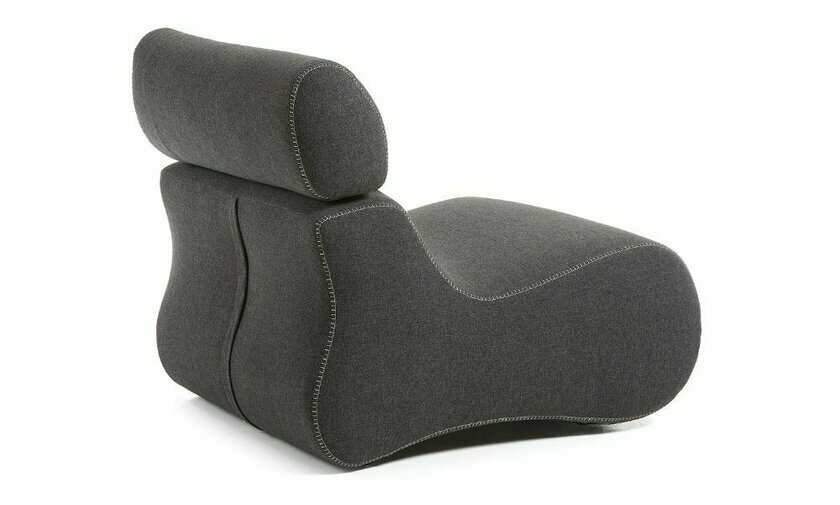 fauteuil design en tissu modele auto coloris gris anthracite
