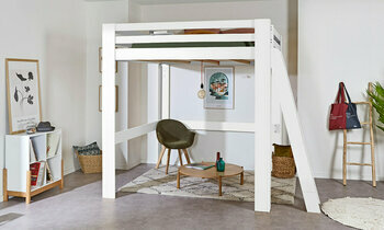 Lit mezzanine 200x200 cm Palomar couleur blanc