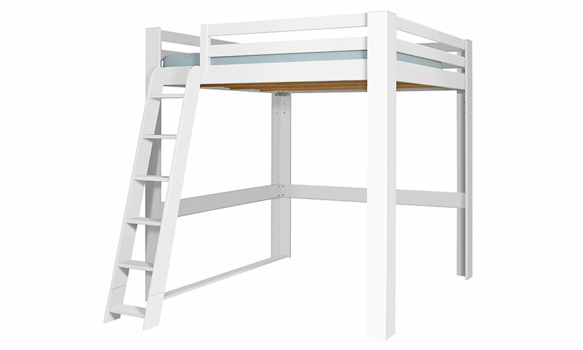Lit mezzanine Palomar blanc 200x200 avec chelle  gauche