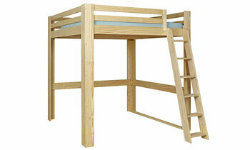 Lit mezzanine bois 200x200 avec chelle  droite