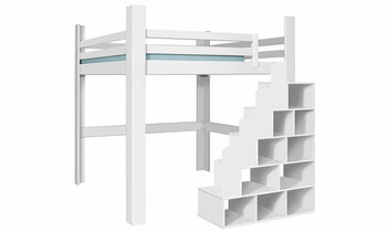 Lit mezzanine Palomar en blanc version basse