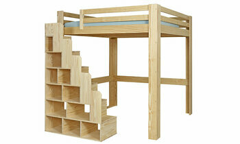 Lit mezzanine Palomar en bois avec escalier  gauche