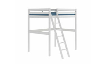 Lit mezzanine Ted en bois massif blanc