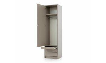 Colonne de rangement fermée avec penderie pour lit escamotable Sélène