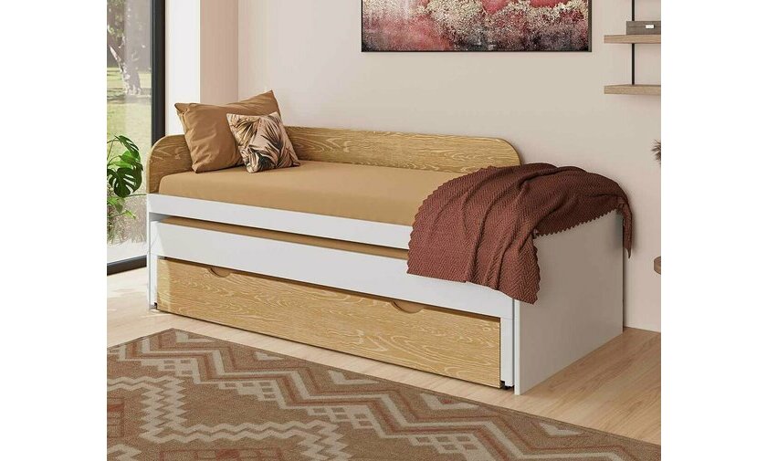 Lit banquette gigogne Ludlow avec tiroir bois