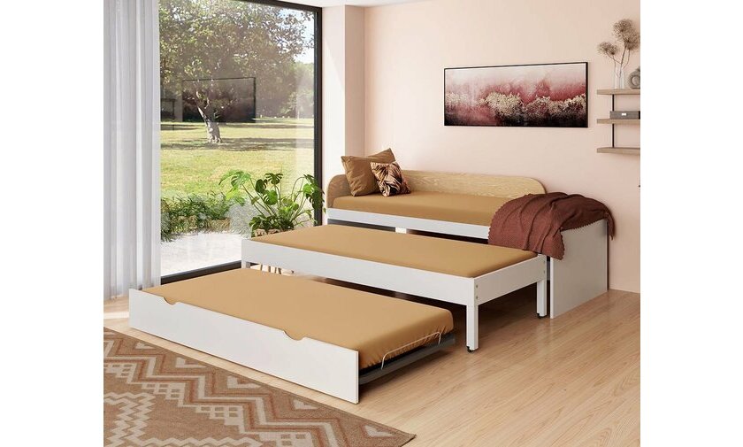 Lit Ludlow 3 couchages blanc dpli