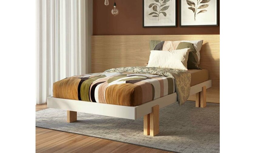 Lit Keli en bois massif avec matelas