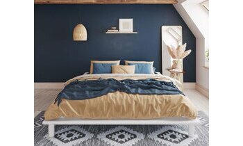 Lit double bas Eri blanc style moderne