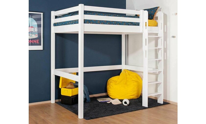 Lit mezzanine 1 place blanc chelle grand ct