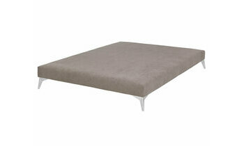 Sommier tapissier Lena beige et pieds chrome