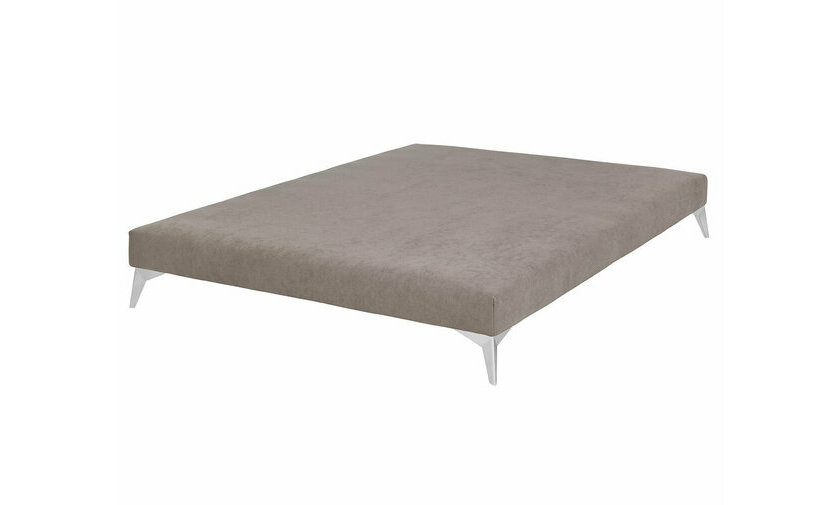 Sommier tapissier Lena beige et pieds chrome