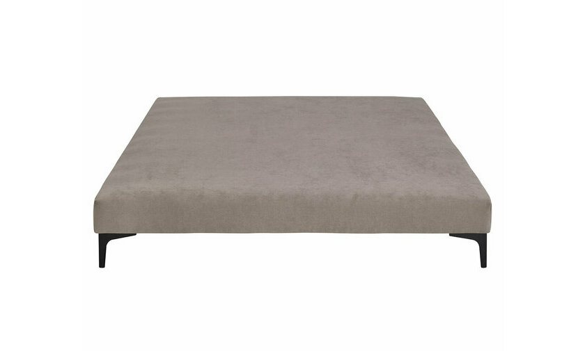 Sommier tapissier Lena beige et pieds noirs - vue de face