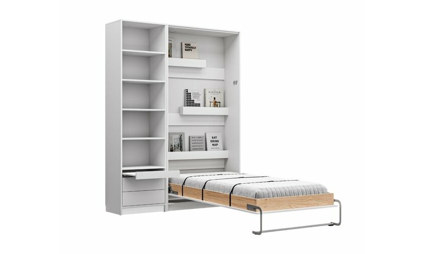 Lit escamotable 1 place Helios avec 2 colonnes de rangement