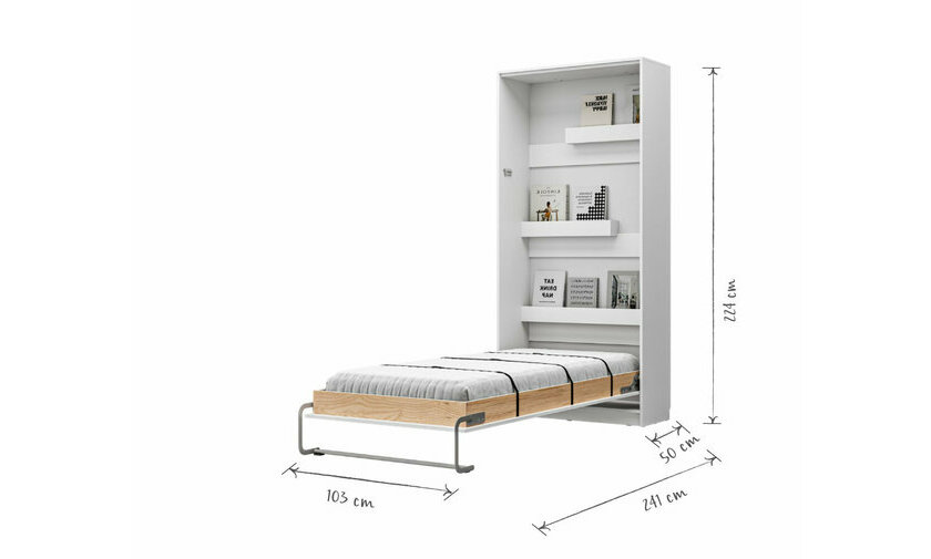 Dimensions lit escamotable ouvert