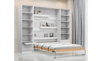 Lit escamotable 2 places avec rangement Helios